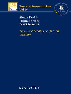 cover image of Directors & Officers (D & O) Liability